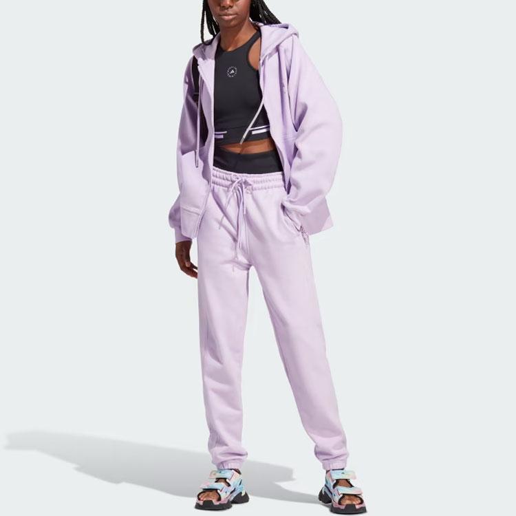 adidas X Stella McCartney Stella McCartney Collaboration Толстовка с молнией во всю длину и монохромным логотипом Женская толстовка с капюшоном фиолетового цвета IJ0580