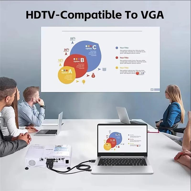 HDMI-compatible to VGA Adapter With 3.5mm Audio Cable 1080P VGA to HDTV Converter For Computer Laptops TV Box Projector Monitor