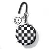 Брелок для хранения наушников и монет в виде мини-смайлика - кулон на рюкзак с шахматным узором для мужчин и женщин