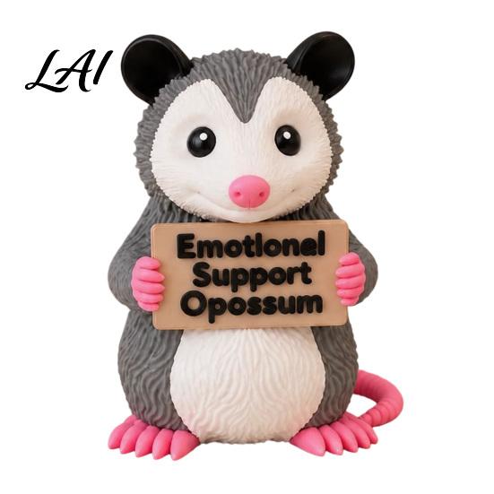 3D Printed Possum Figurine Emotional Support Opossum Figurine Statue Collectible Animal Sculpture for Home Office Desktop Decoration Tabletop
