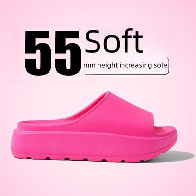 Женские тапочки на толстой нескользящей подошве: Летняя мода, износостойкая, увеличивающая рост модель для использования в помещении и на улице.