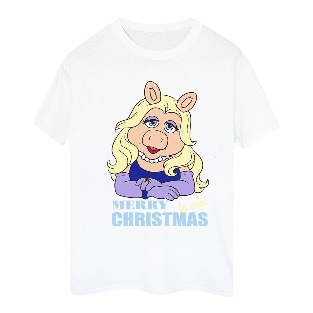 Disney Womens/Ladies Muppets Miss Piggy Queen Of Holidays Cotton Boyfriend T-Shirt