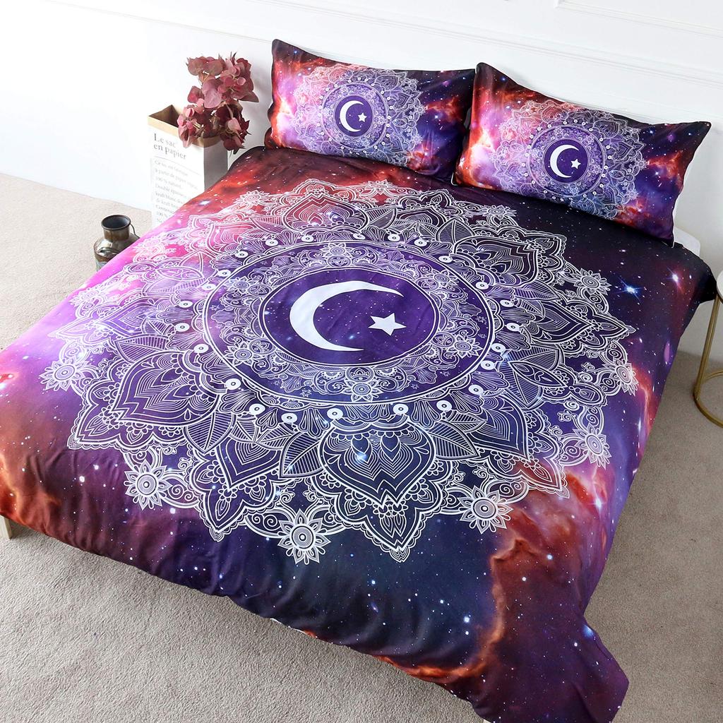 Psychedelic Boho Luxury Bedding Set 2/3PCS With Pillowcase King Mandala Duvet Cover Queen Comforter Cover Polyester Quilt Cover