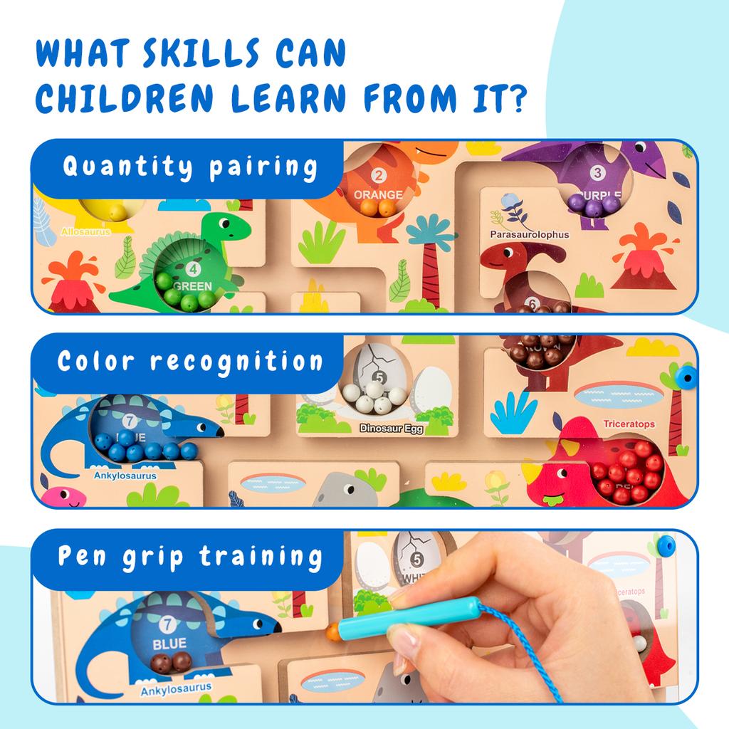 Магнитная доска-лабиринт с алфавитом и магнитной ручкой, занимательная точечная живопись, магнитная доска для рисования бусинами - развивающие игрушки Монтессори