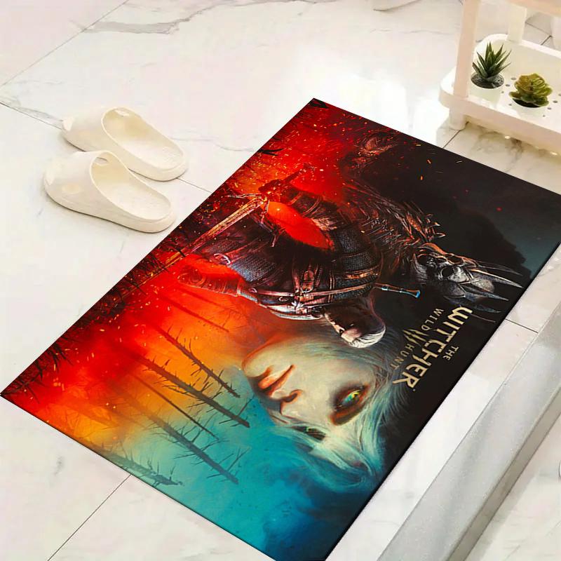 1Pc Witcher Wild Hunt Rug, Office Carpet Indoor Outdoor Doormat, Non-Slip Soft, Living Room, Christmas Halloween Gift. M928186