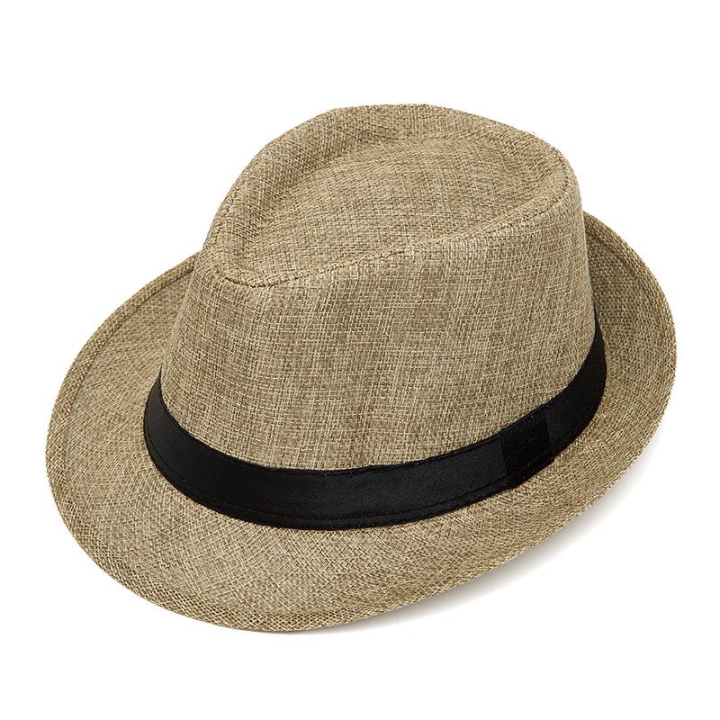 Мужская летняя соломенная шляпа федора от солнца - Уличная солнцезащитная пляжная шляпа-котелок