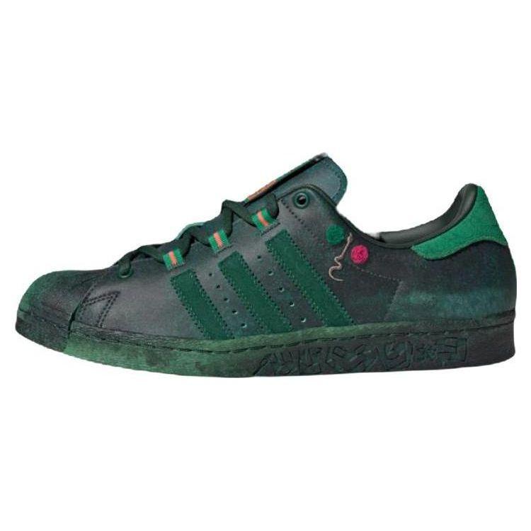 Adidas Originals Han Meilin X  Superstar 80S Snake Leather Low-Top Sneakers Unisex Sneakers Green ID4382