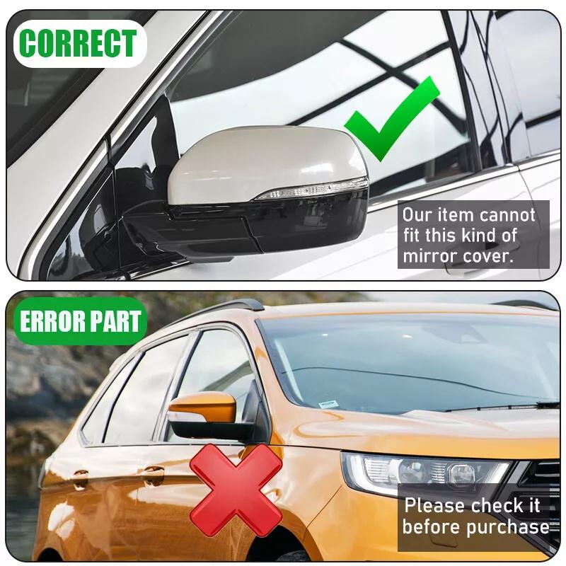 For Ford Edge 2015- Car Rearview Side Mirror Cover Wing Cap Exterior Door Housing Shell Trim ABS Carbon Fiber/Gloss Black