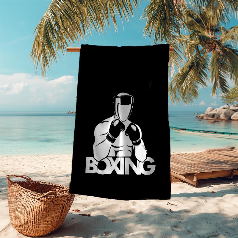 Ultra-Soft Beach Towel with boxing Theme,Ideal for Pool - Camping, Diving - Perfect Travel Essential, Vibrant Beach Towel.