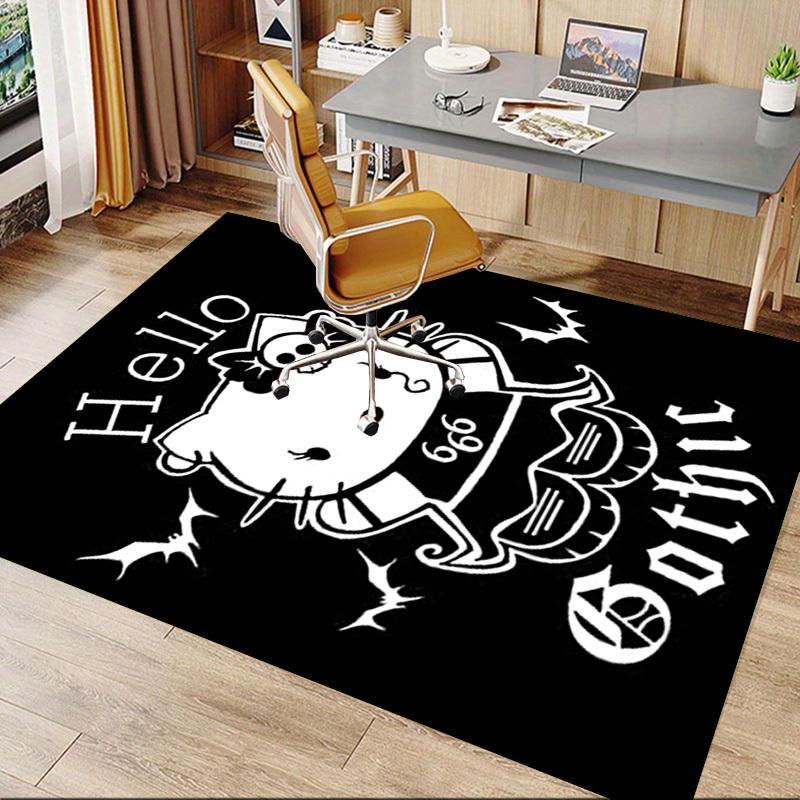 1 шт. Hello Kitty Готический Домашний Офис, Прочный Полиэстеровый Коврик для Пола с Легкой Очисткой, Декор для Офиса, Городской Стиль, Нескользящая Основа, Высококачественная Ткань