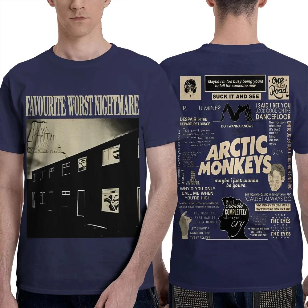 Arctic Monkeys "Любимый худший кошмар" Коллаж из текстов Большой винтажный футболка Женская и мужская Удобная модная футболка