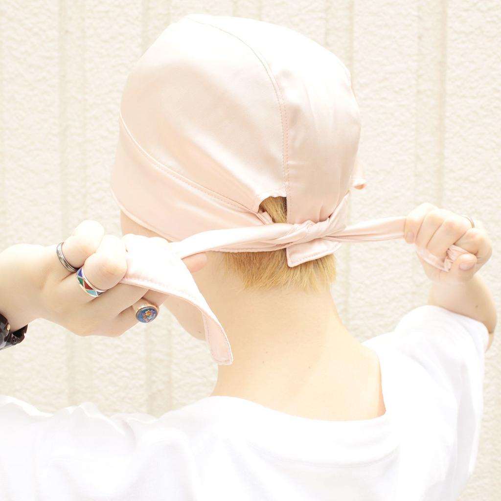 Basic Ench Silk Turban Turban Silk Nightcap Free Size Pink