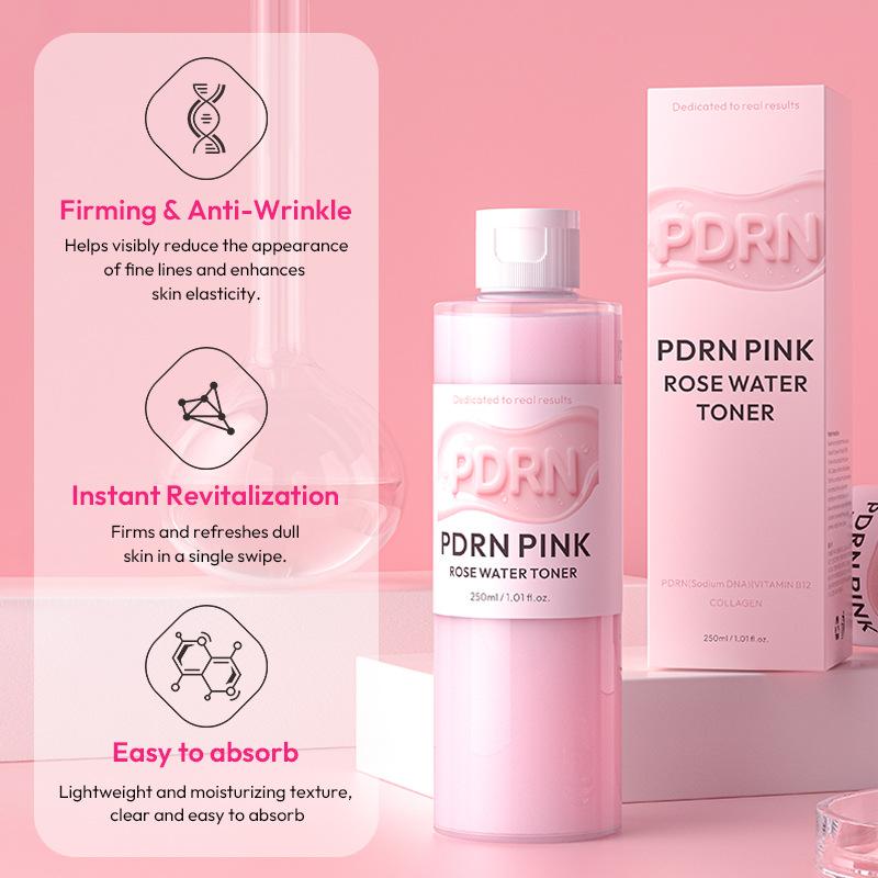 Cross-border rose plant extract moisturizing balancing liquid brightens, moisturizes, locks in water, fine pores, toner
