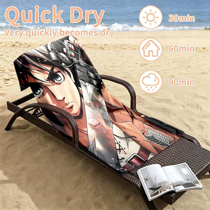 Attack on Titan Beach towels also serve as bath towels summer essential a musthave for the outdoors the beach and the pool