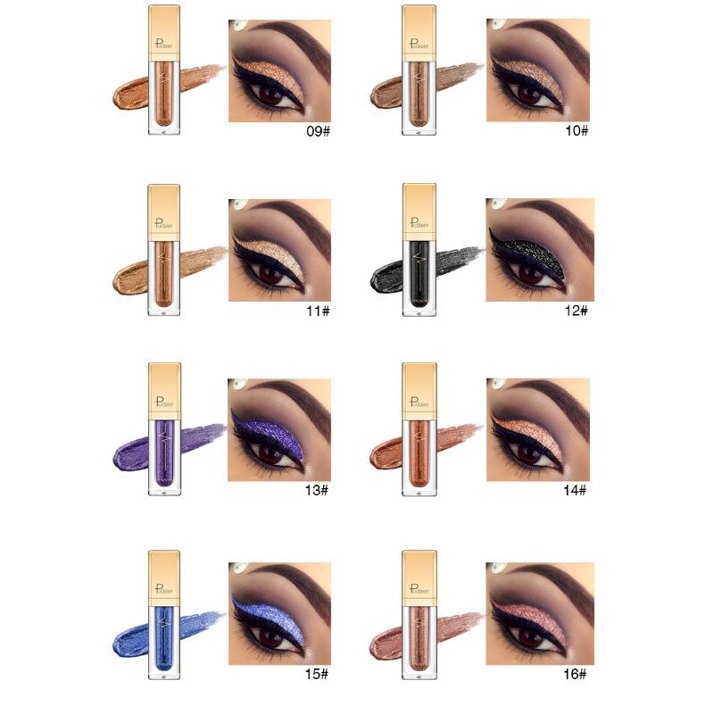Pudaier 18 Shimmer Eyeshadow Liquid Diamond Перламутровые тени для век Лежащие слезы шелкопряда Жидкие тени для век