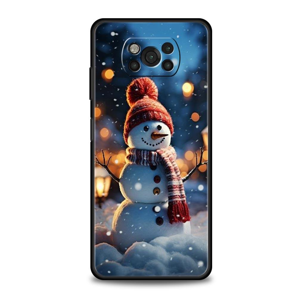 Phone Case For Xiaomi Poco X6 X5 X4 Pro 5G X3 NFC F5 F4 M5 M4 M3 F3 GT C51 C50 C55 Soft Black Cover Christmas Graphic Printed