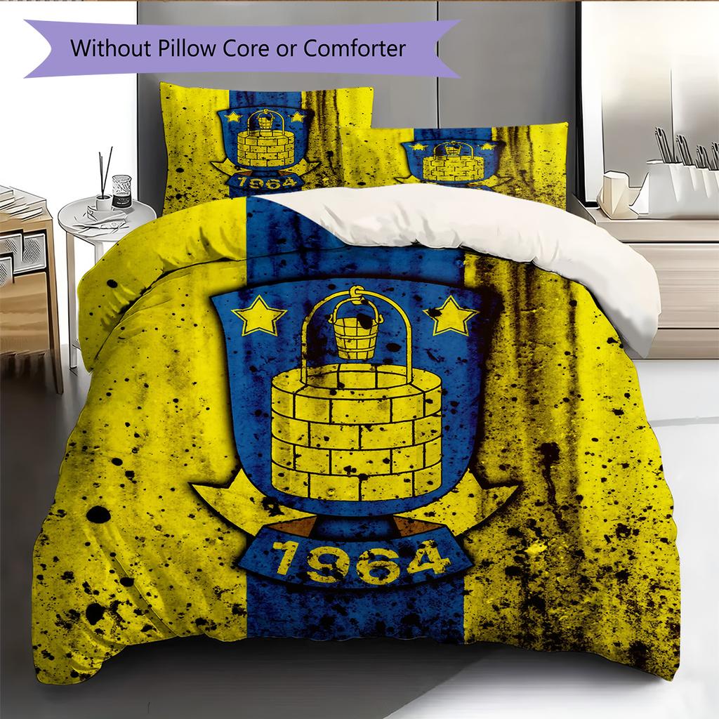 Brøndby IF Pattern Bedding Quilt Set Home Decoration Gift (1 * duvet cover + 2 * pillowcase without core)