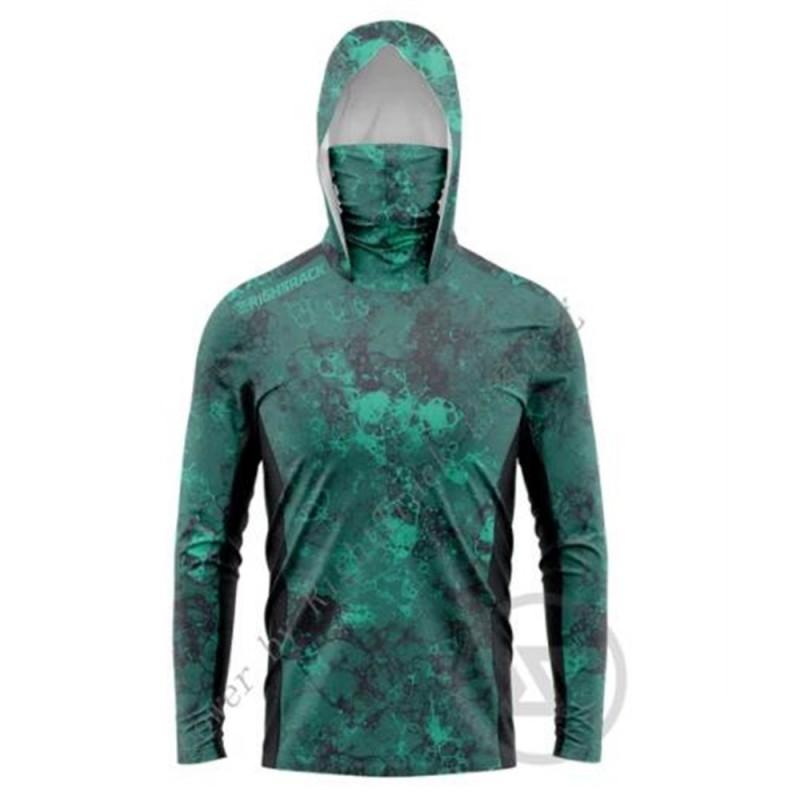 Mens Lightweight Quick-Dry Fishing Hoodie Breathable Outdoor Angling Top