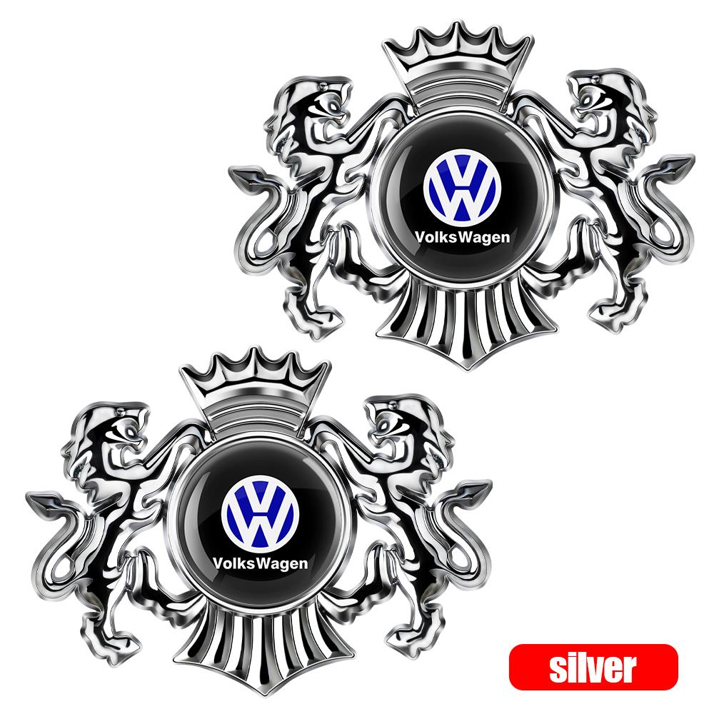 DIG1 2pcs Silver 3D Metal Car Badge Trunk Window Sticker For VW R Jetta Golf Beetle CC GTI R32 MK4 motion Polo Auto Accessories Decal