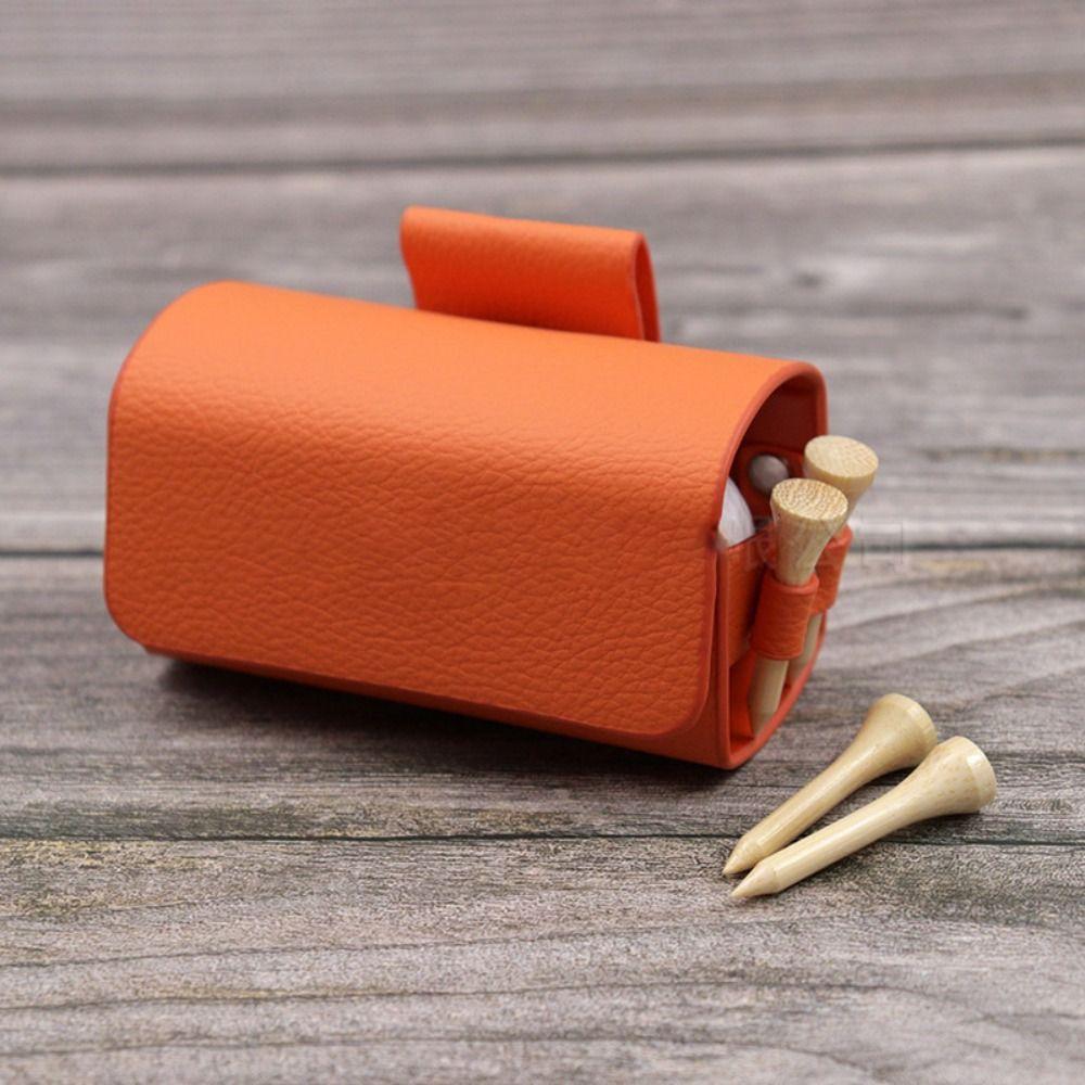 Pouch Pack PU Leather Large Space Waist Bag Storage Bag Golf Ball Storage Clip Golf Ball Bag