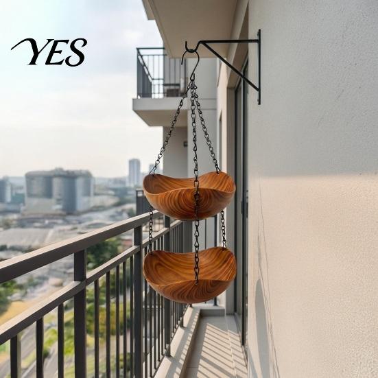 Hanging Bird Feeder Outdoor Feeder, Garden 1 or 2 with Water Bowl Bowls Backyard for Wild Birds Patio Porch Decor Dual