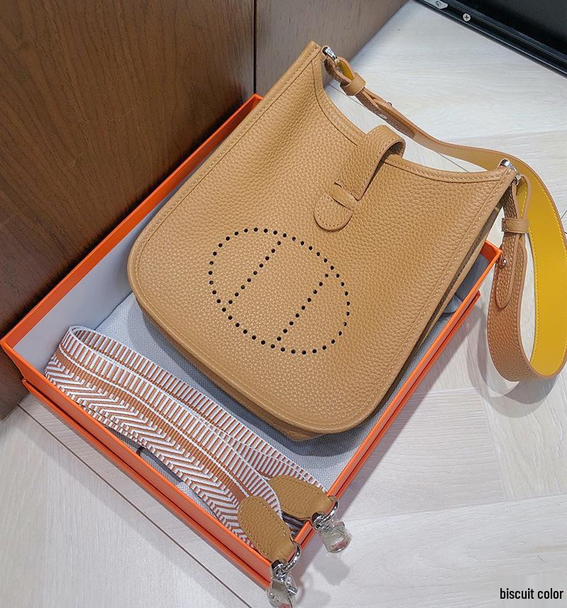 Женская мини-сумка-ведро из натуральной коровьей кожи с узором личи Evelyn Design