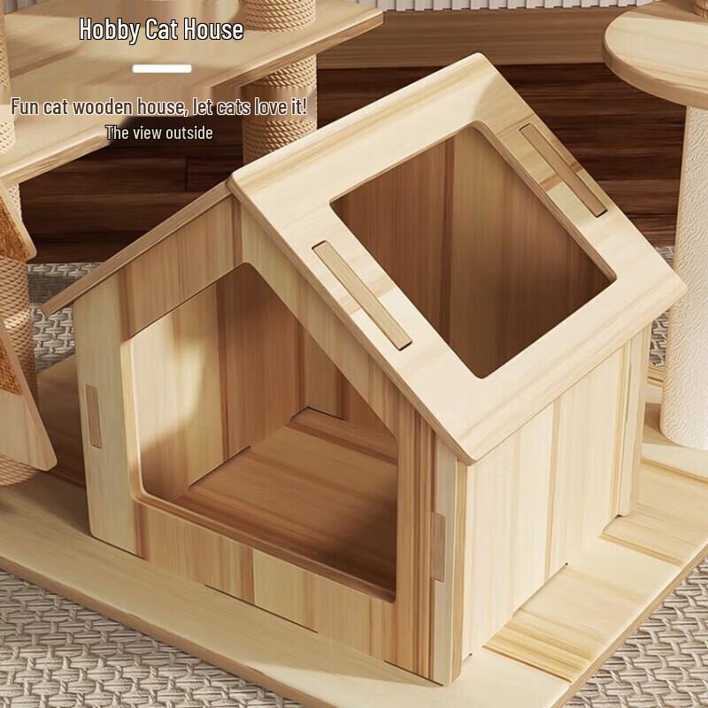 Tang Mi Ji Ji Cat Tree with Double Wooden Cabin