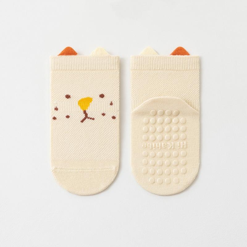 Детские сетчатые носки для новорожденных мальчиков и девочек с рисунком носки-тапочки дышащие нескользящие детские короткие носки-лодочки летние