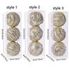 Decorative 8cm Christmas Hanging Balls Champagne Shatterproof Christmas Spheres Pendant Foam Christmas Tree Ornaments Gift