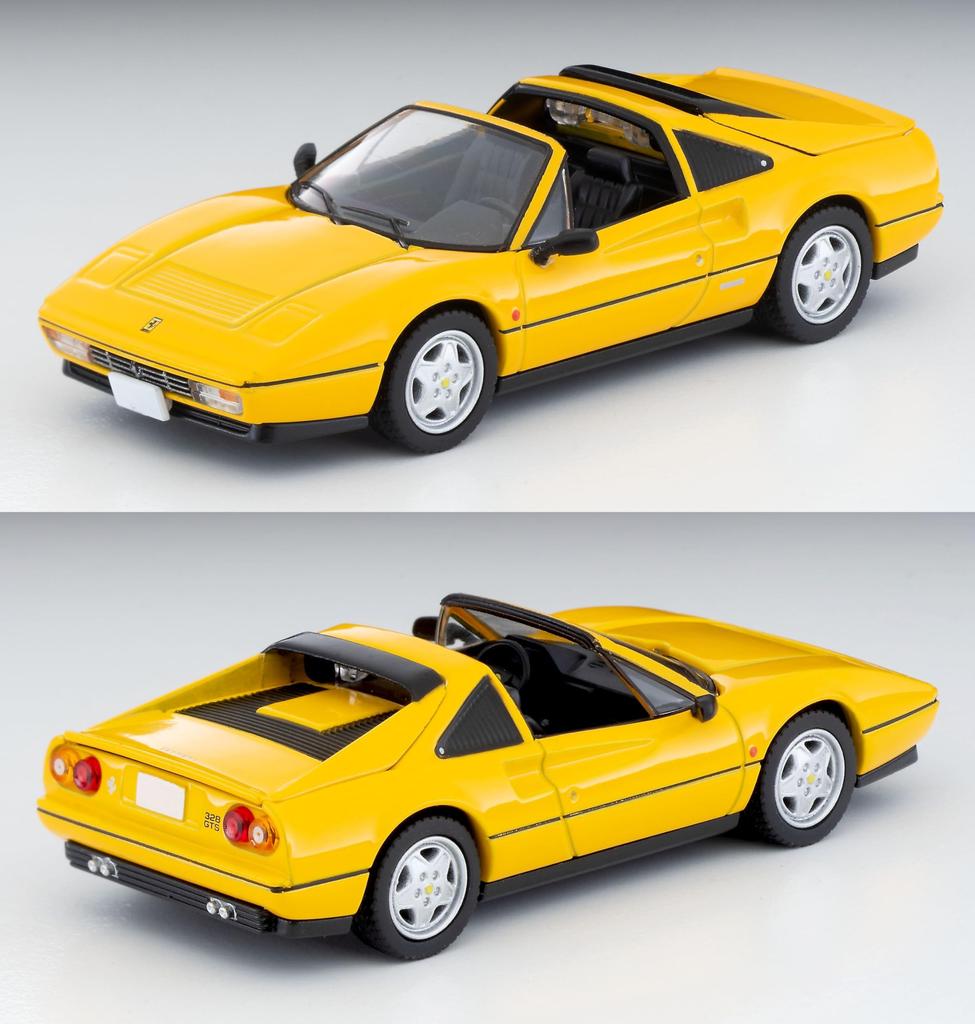 Tomica Limited Vintage Neo Ferrari 328 GTS Yellow Finished Product LV-N