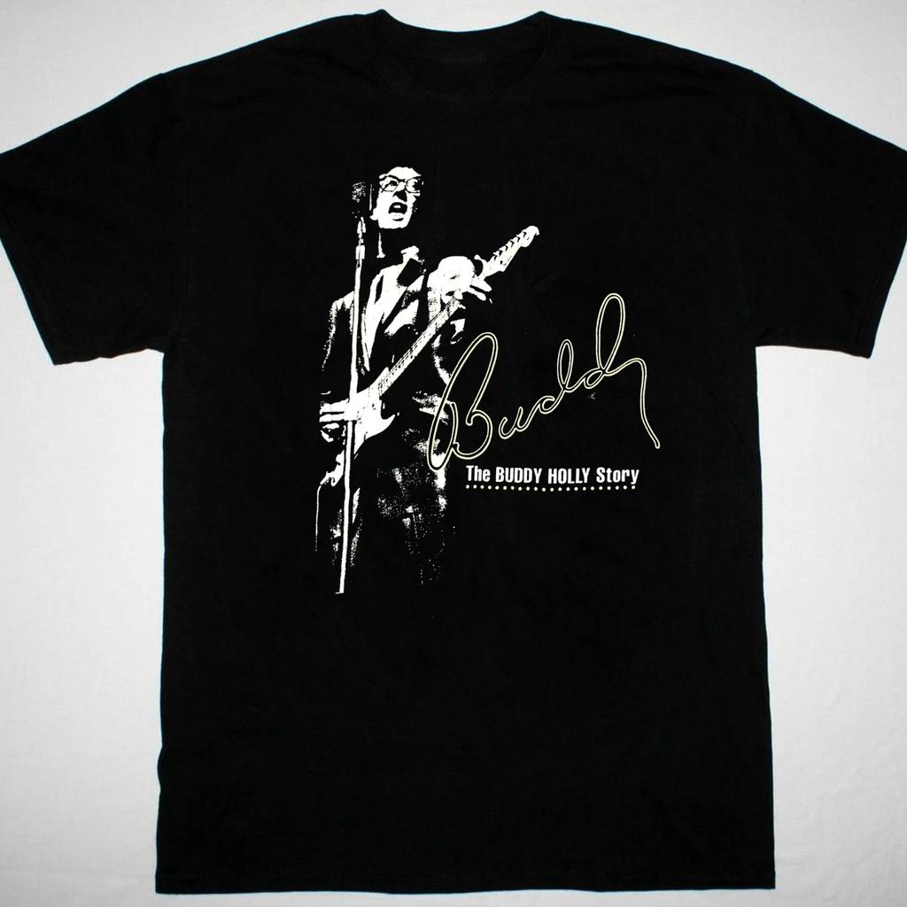 Men's and Women's T-shirts Buddy Holly Story Men Black Unisex All Sizes S to 5XL