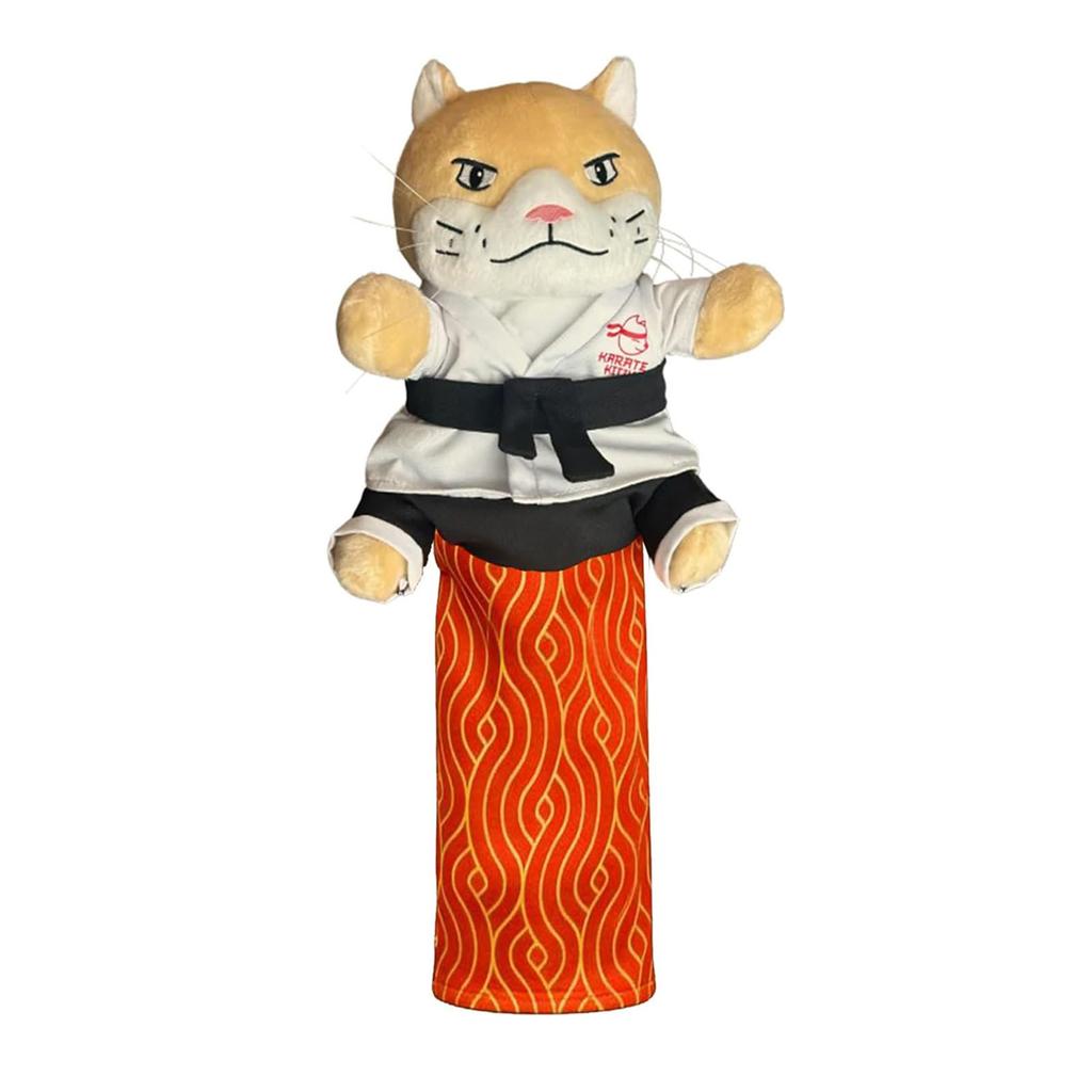 Cat Sumo Wrestler Hand Puppet Toy Interactive Plush Stuffed Animal with Sturdy Padding for Indoor Cats, Kids Pretend Play