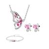 Бабочка горный хрусталь кулон ожерелье серьги-гвоздики браслет свадебный комплект ювелирных изделий