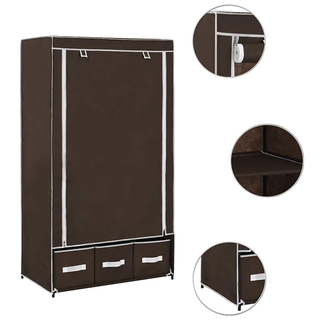 Wardrobe Brown 87 x 49 x 159 cm Fabric