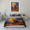 Roaring Bear with Full Moon Backdrop Print Bedding Set 1 Duvet Cover 2 Pillowcases for Adult and Children Luxury Gift Full Size