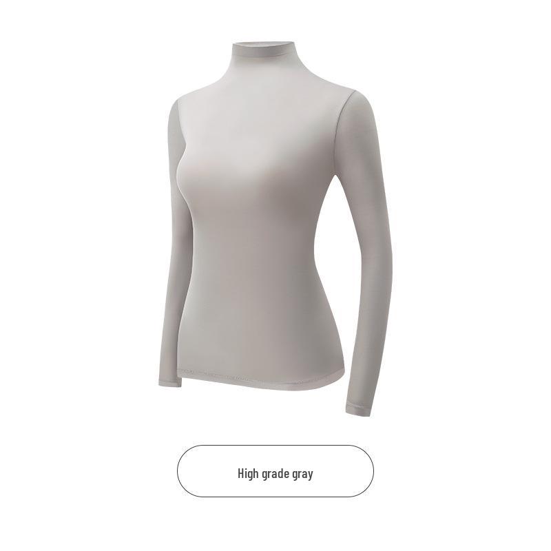 Женский бесшовный комплект термобелья - высокоэластичный, с гиалуроновой кислотой, высоким воротником и длинными рукавами
