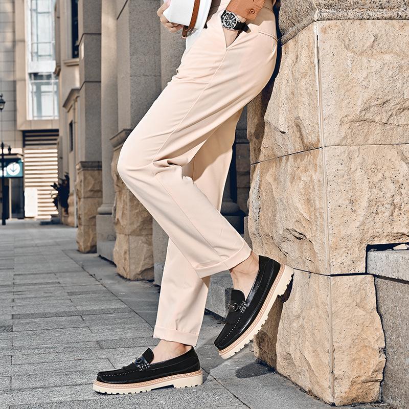 Популярные 2025 Европейский Стиль Кожаные Туфли Мужские Business Casual Британский Стиль Мокасины Кожаные Мужские Туфли Большого Размера 46