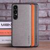 Чехол для Sony Xperia 1 VII Кожаный Мастер Жесткая Текстильная Кожа Модный Чехол для Телефона Coqua для sony Xperia 1 VII VI V IV III Чехол