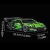 Classic Green 1644Pcs Super Racing Car Building Blocks Set Creative 3D Desktop Ornament Christmas Gift For Adults Kids