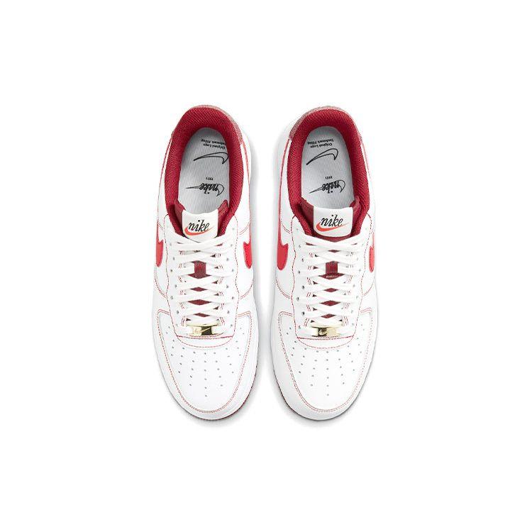 Nike Air Force 1 07 White University Красные мужские кроссовки Team-Red Sail DA8478-101