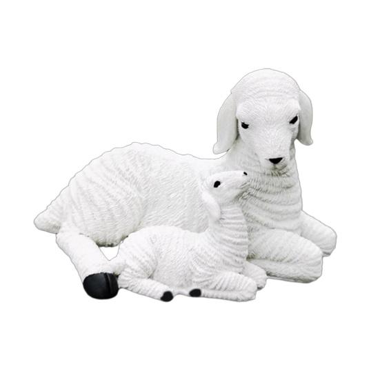 Фигурка ягненка из смолы, статуэтка семьи маленьких овец, деревенская скульптура животных для сада фей, двора, патио, декор для ландшафтного дизайна
