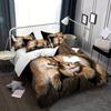 3D лев рисунок цифровая печать комплект из трех предметов животное пододеяльник простыня постельное белье