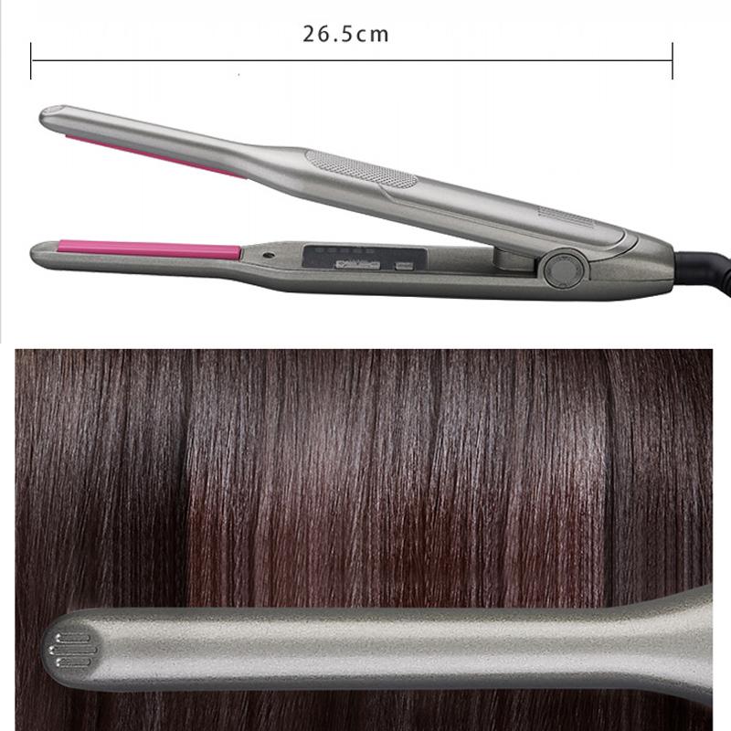 Выпрямитель для волос унисекс, утюжок для волос против ожогов, портативные выпрямляющие бигуди для коротких волос 2 в 1, утюжок для выпрямления бороды с защитой от вьющихся волос