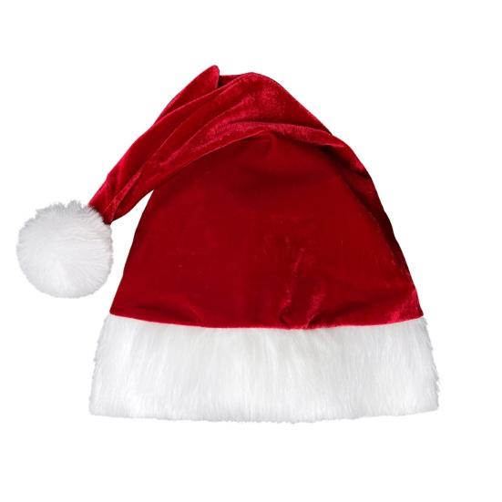 Mrs. Claus Costume Christmas Red Velvet Dress for Women Long Sleeve V Neck Cosplay Outfit with Santa Hat And Belt