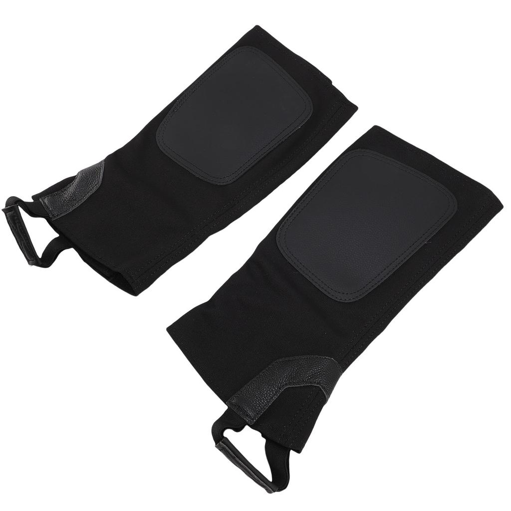2PCS Equestrian Half Chaps Cowhide Leather Canvas Professional Ergonomic Horse Riding Half Chaps for Training S