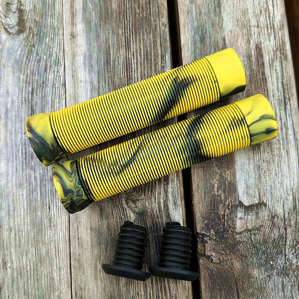 Универсальные полосатые нескользящие резиновые велосипедные ручки, мягкие рули для горных велосипедов