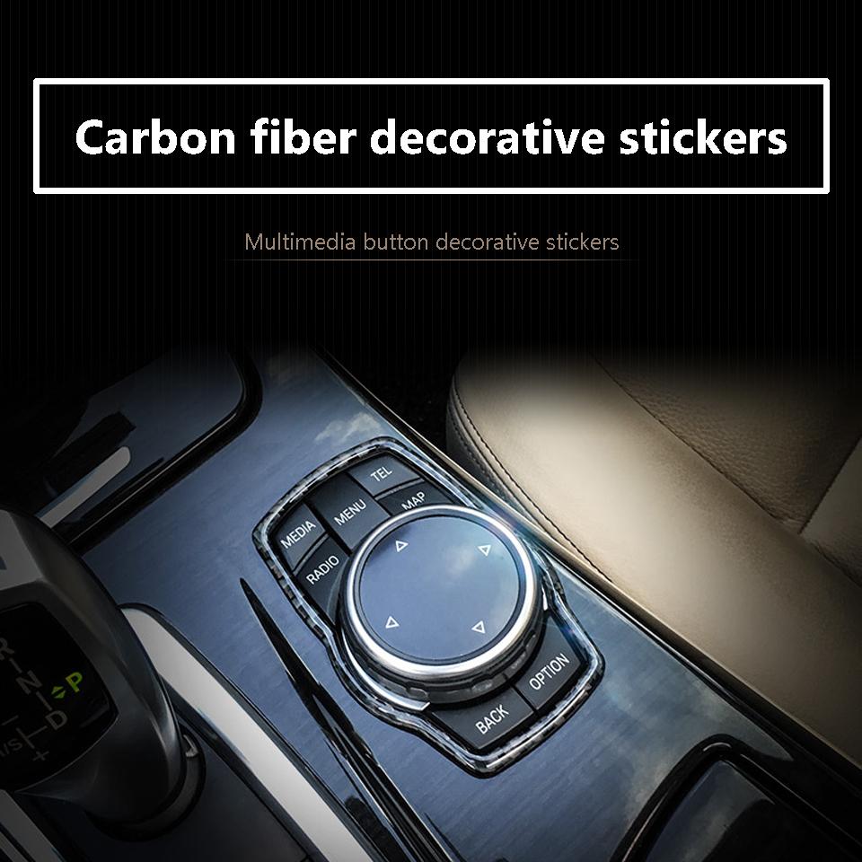 1 компл. 3D глянцевые наклейки из углеродного волокна для BMW F30 F35 3 серии 320i 328i GT, рамка с мультимедийными кнопками