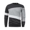 Мужской пуловер с цветными блоками и круглым вырезом, модный топ, повседневный спортивный топ