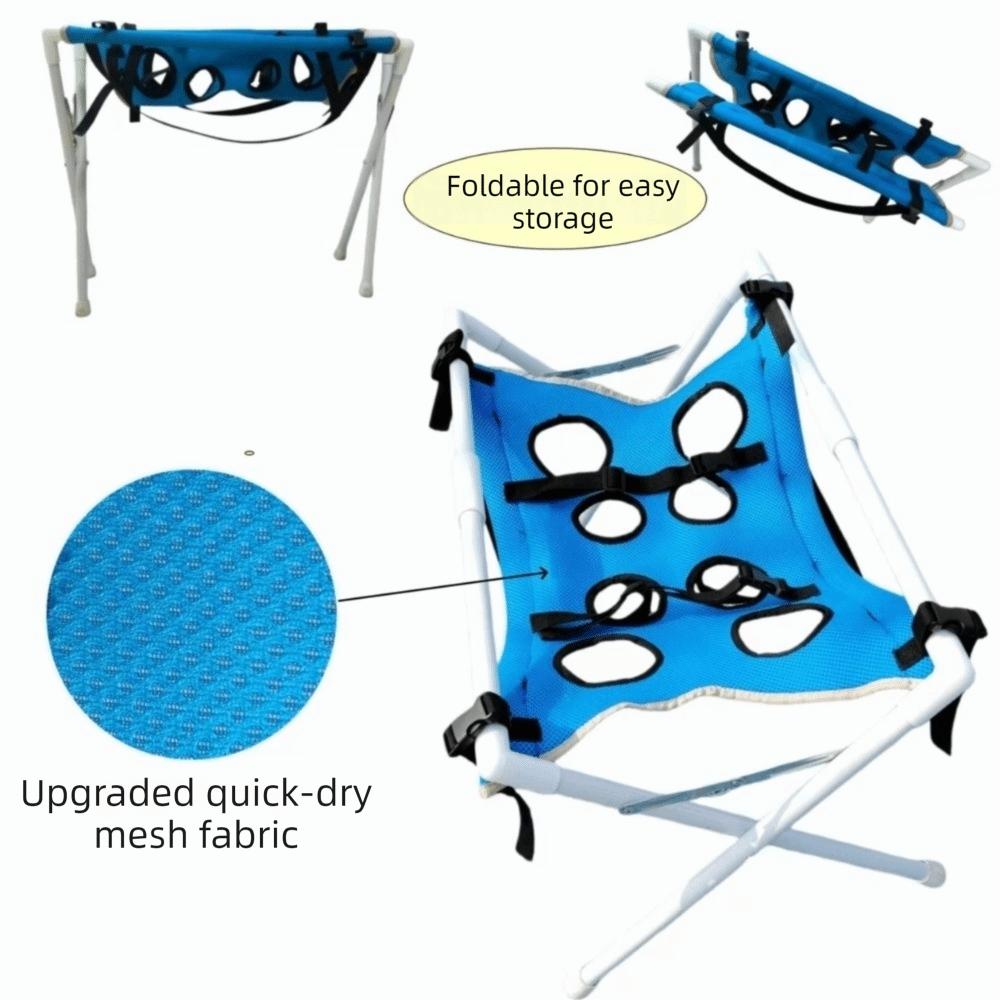 Folding Cat Bathing Rack Quick-Dry Mesh Anti-Bite Pet Grooming Hammock Detachable Stable Structure Pet Nail Clipping Holder