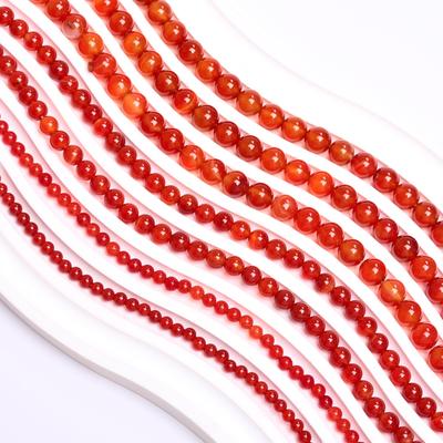 Творческий красный агат сердолик натуральный камень для изготовления ювелирных изделий бусины 40/30/20 шт DIY круглые свободные бусины браслеты 4/6/8 мм